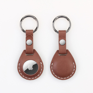 Leather AirTag Holders with Belt Closure and Keyring