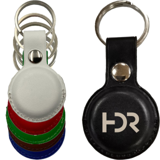 Leather AirTag Holders with Snap Button and Keyring