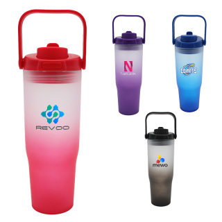 Halcyon® 30 Oz Recycled Ombre Tumblers with Carrying...