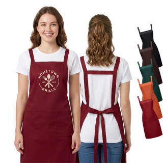 12 Oz Woven Knitted Kitchen Aprons with Back Support and...