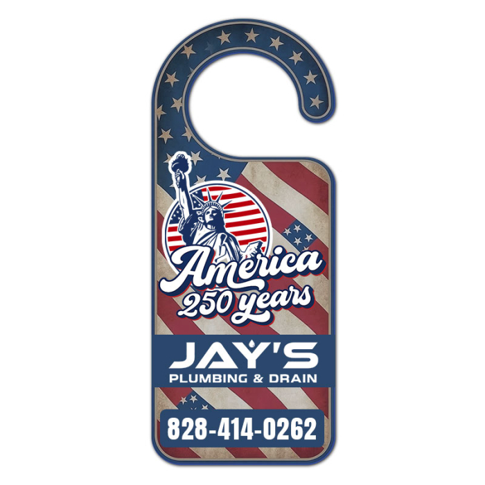 3.5x8.5 Inch Imprinted Round Handle Full Color Door Hangers - 14 pt Paper