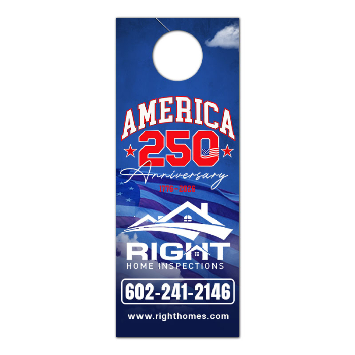 4.25x11 Inch Personalized One Sided Full Color Door Hangers - 14 pt Paper