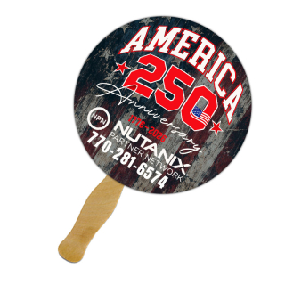 8.5 Inch Circle Full Color One Sided Hand Fans - 16 pt