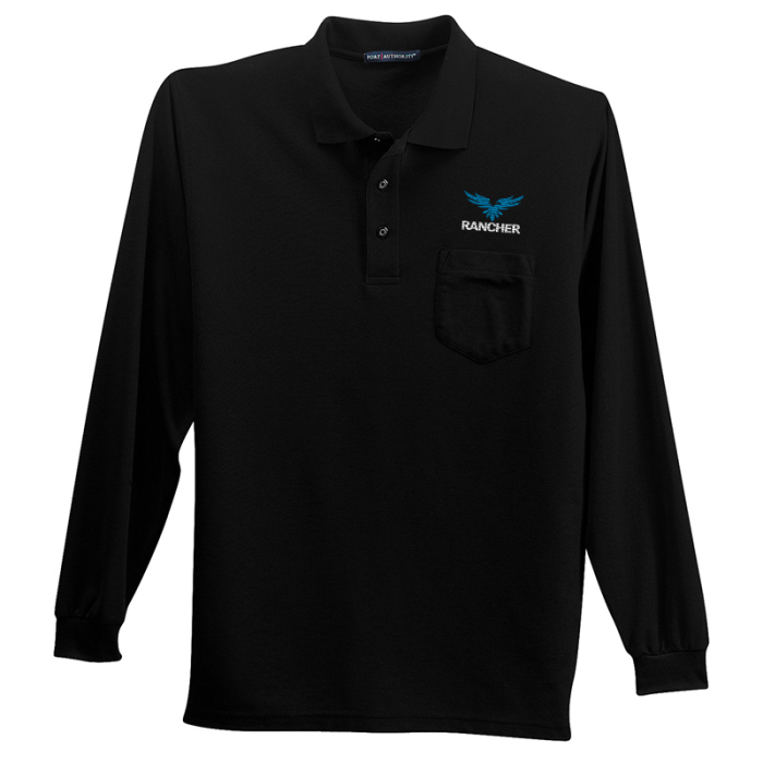 Custom Imprinted Port Authority® Long Sleeve Silk Touch™ Polo with Pockets