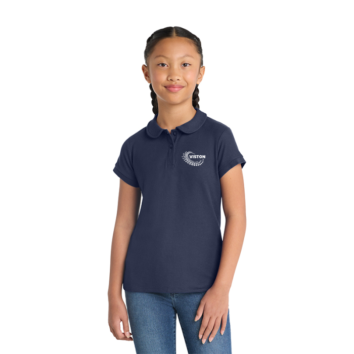 Custom Port Authority® Girls Silk Touch™ Peter Pan Collar Polos