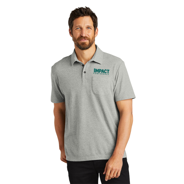 Custom Printed Port Authority® C-FREE Cotton Blend Pique Pocket Polos