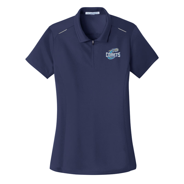 Customized Port Authority® Women's Pinpoint Mesh Zip Polos