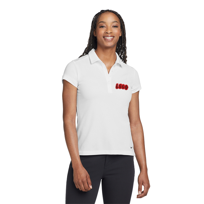 Imprinted Nike Women's Dri-FIT Solid Icon Pique Modern Fit Polos