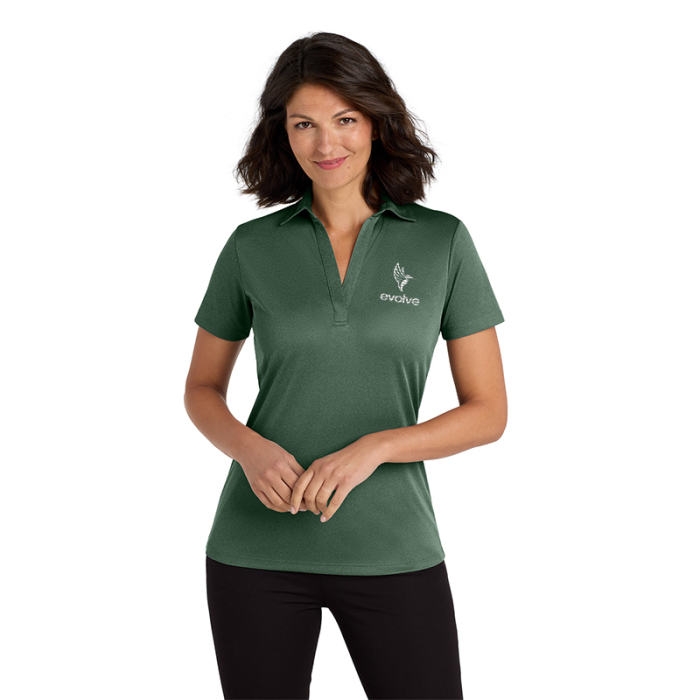 Personalized Port Authority® Women's Heathered Silk Touch™ Performance Polos