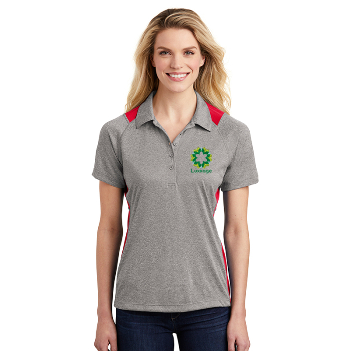 Personalized Sport-Tek® Women's Heather Colorblock Contender™ Polos