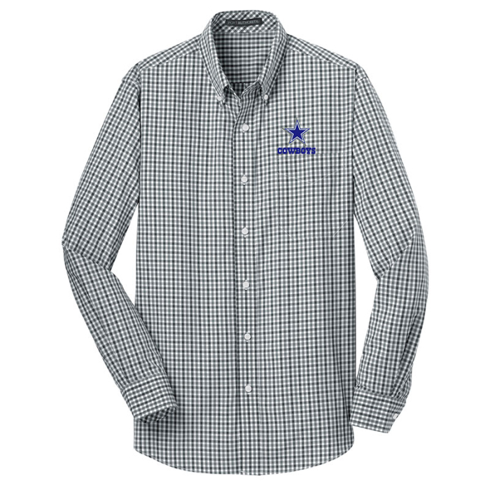 Custom Printed Port Authority® Long Sleeve Gingham Easy Care Shirts