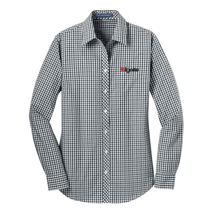 Customized Port Authority® Ladies Long Sleeve Gingham Easy Care Shirts