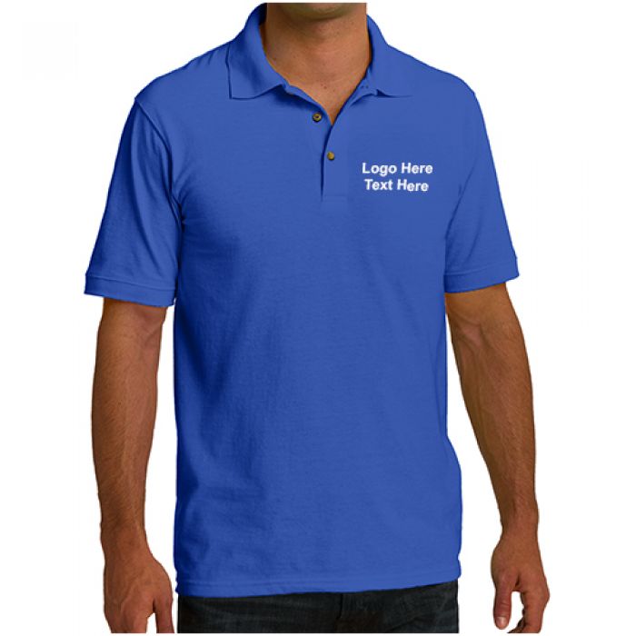 Custom Port and Company Men's Ring Spun Pique Polo Short Sleeve T-Shirts