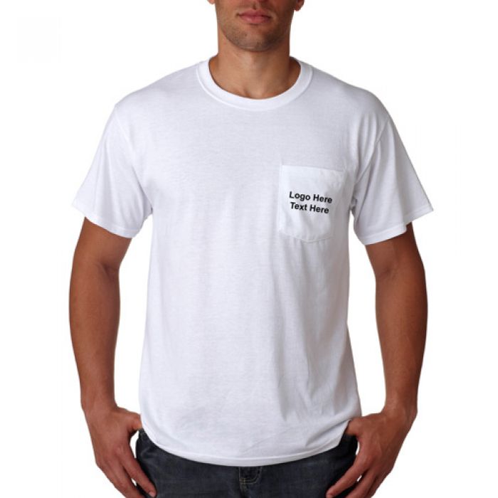 Promotional Jerzees® Adult Heavyweight Blend Pocket White T-Shirts