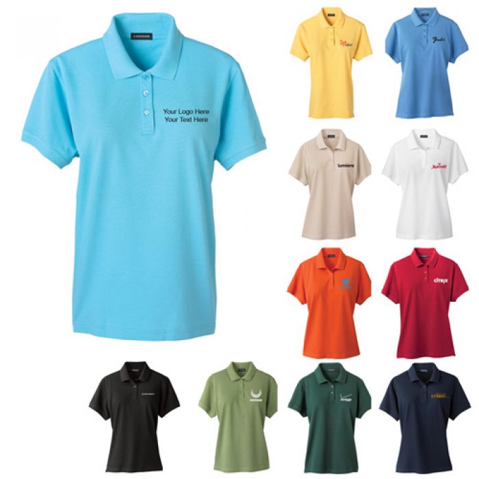 Promotional Logo Women's Ayer Short Sleeve Polo Shirts