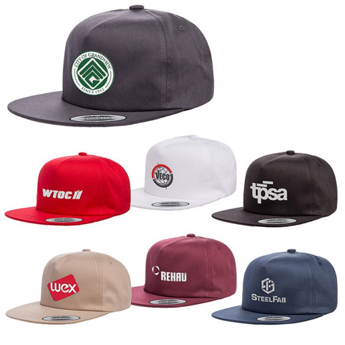 Custom Yupoong Unstructured Five-Panel Snapback Caps
