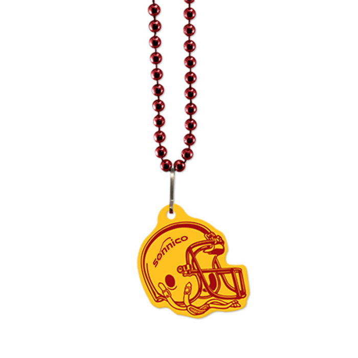 Imprinted USA Made 1/16 Inch Football Vinyl Medallion Beads