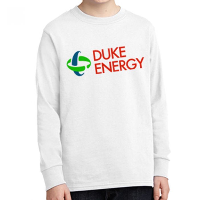 Custom Imprinted Port and Company Youth Long Sleeve White T-Shirts