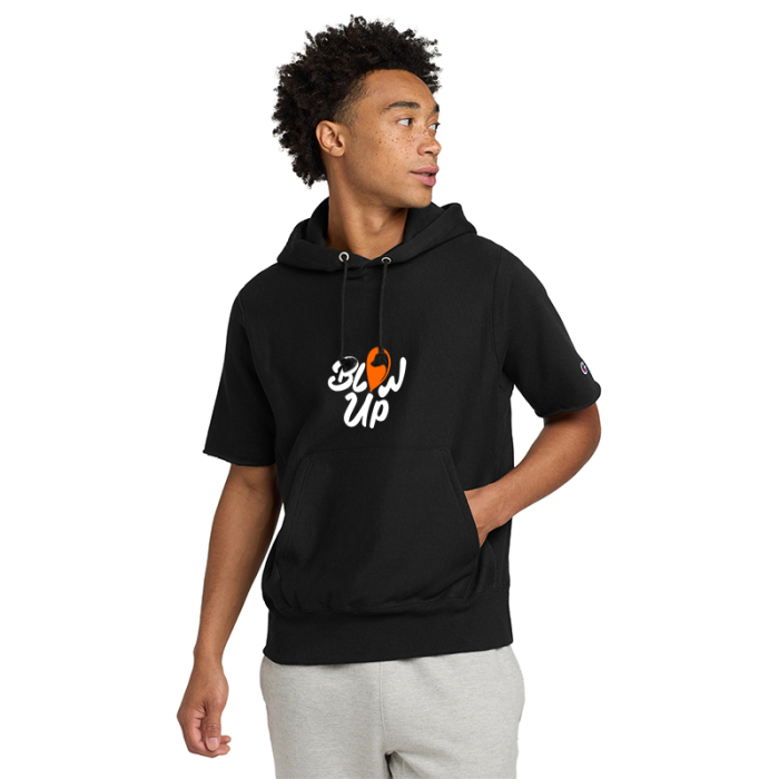Promotional Champion® Reverse Weave® Short Sleeve Hooded Sweatshirts