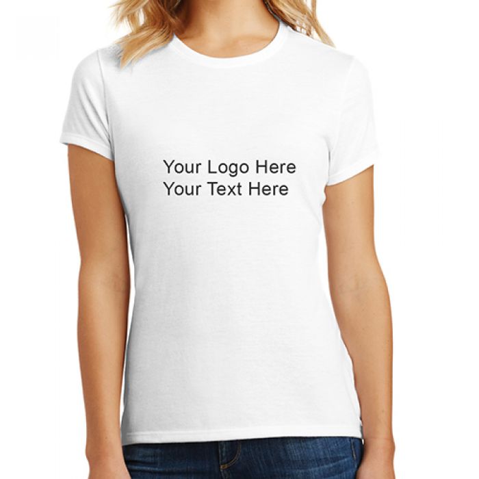 Custom District Made Ladie's Perfect Tri Crew White Tees