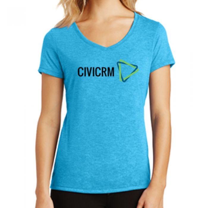 Custom Imprinted District Made Ladies Perfect Tri V-Neck Tees