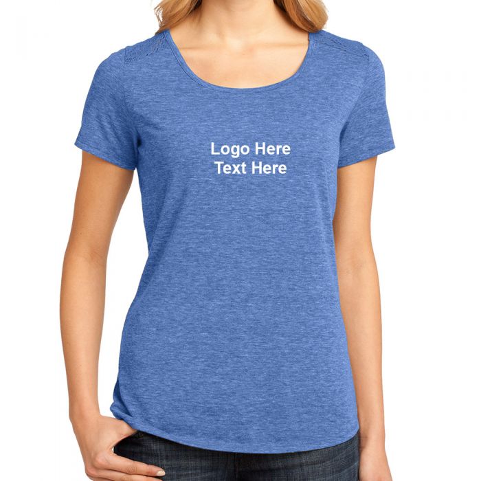 Custom Printed District Made Tri-Blend Lace Ladies Tees