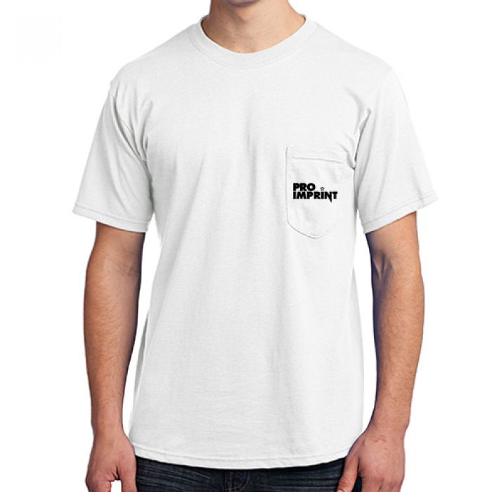 Custom Printed Port and Company All-American White Tee with Pocket