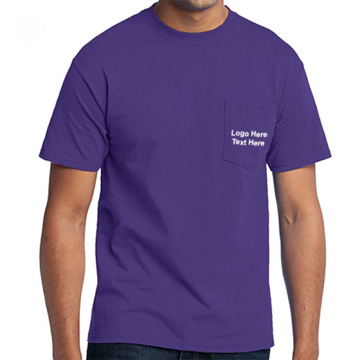 Custom Printed Port and Company® Core Blend Pocket Tee for Men