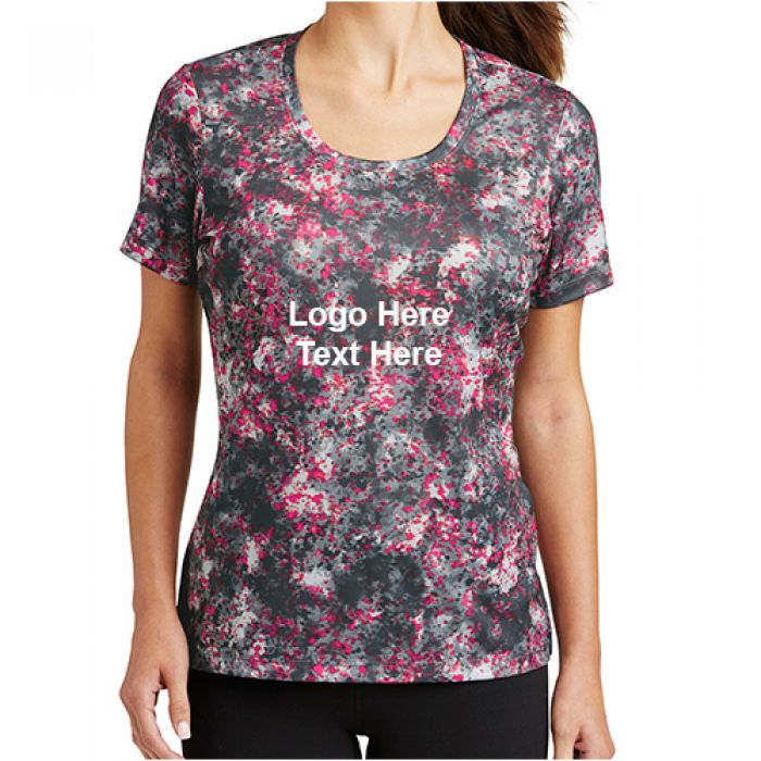 Custom Printed Sport-Tek Ladies Mineral Freeze Scoop Neck T-Shirt
