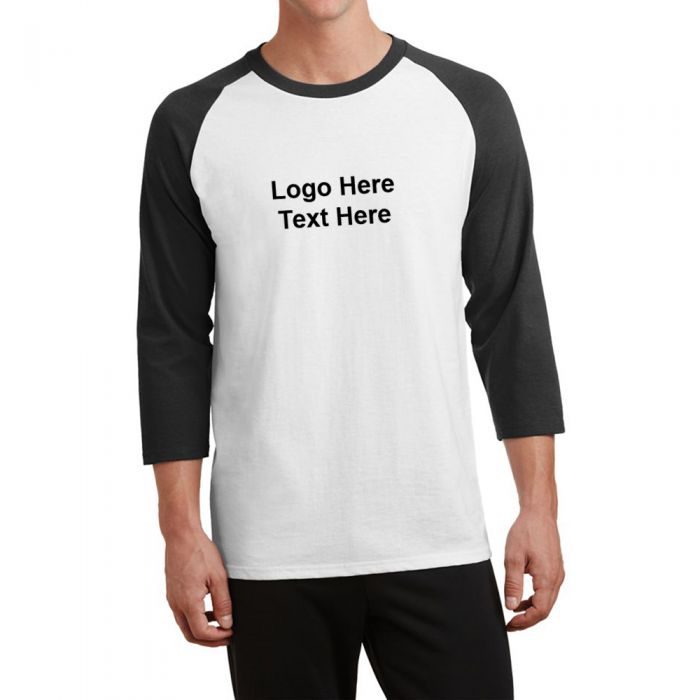 Customized Port & Company® Core Blend 3/4 Sleeve Raglan Men's T Shirts