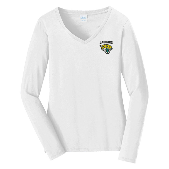 Customized Port & Company® Women's Long Sleeve Fan Favorite V-Neck Tees