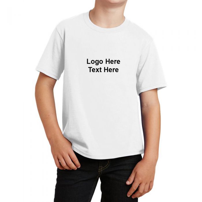 Custom Printed Port and Company Youth Fan Favorite White Tees