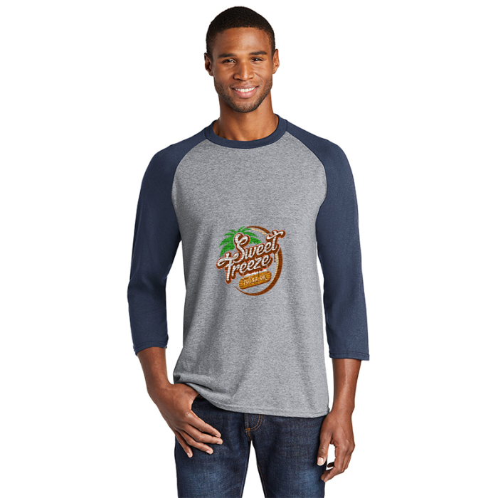 Personalized Port & Company® Core Blend 3/4-Sleeve Raglan Tees