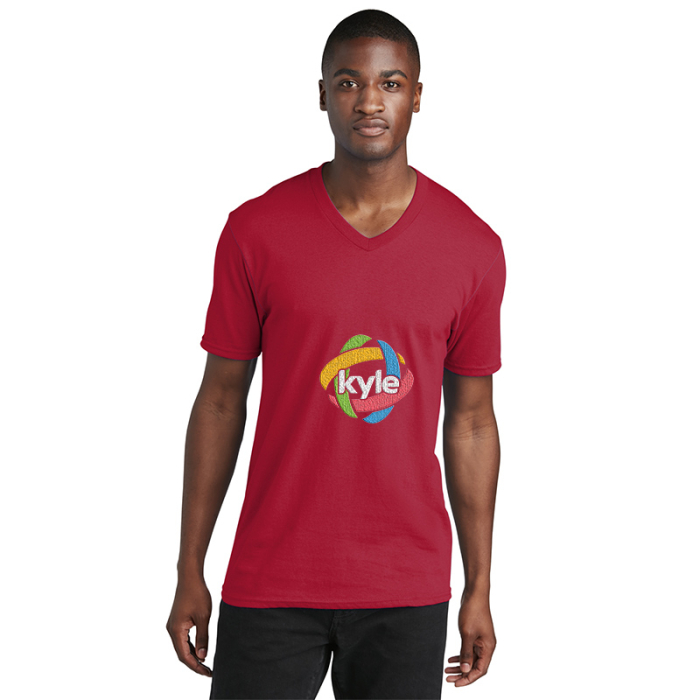 Personalized Port & Company® Core Cotton V-Neck Tees
