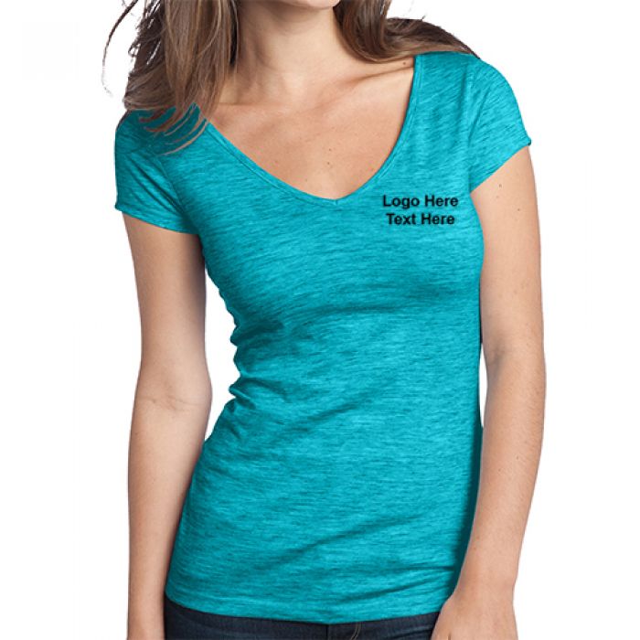 Promotional District Junior's Extreme Heather V-Neck Tees