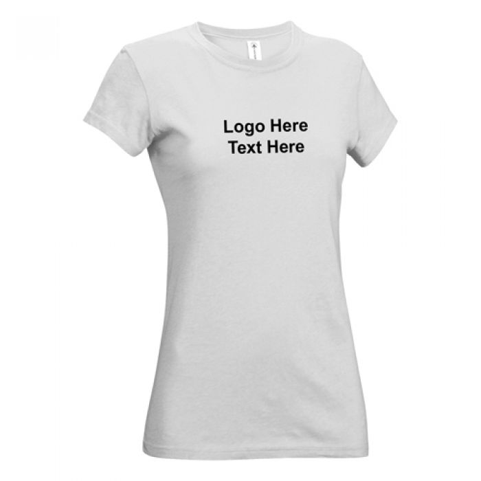 Promotional Logo Delta Ringspun 30/1's Junior White Tees