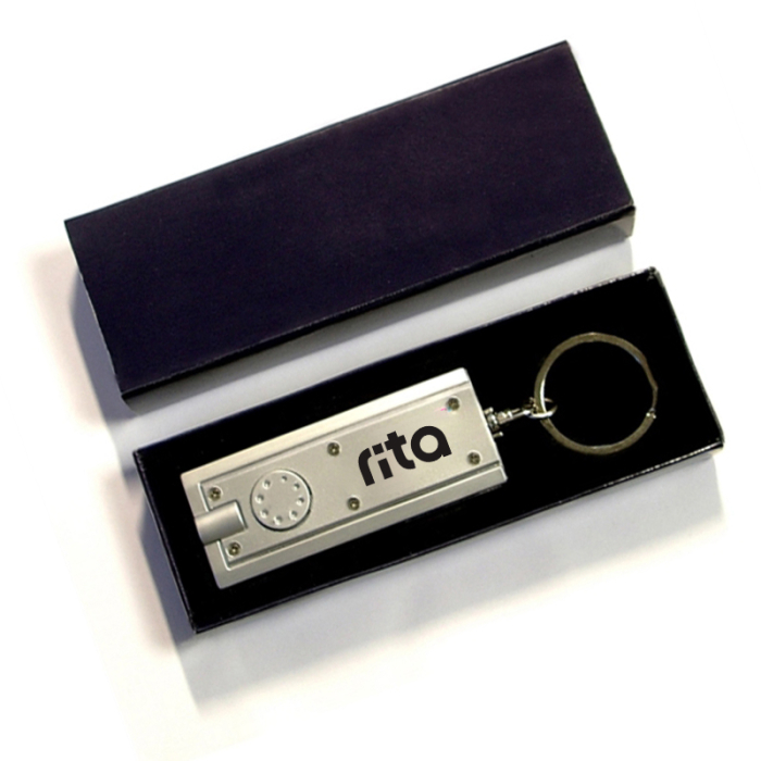 Customized Keychains with Flashlight and Gift Box