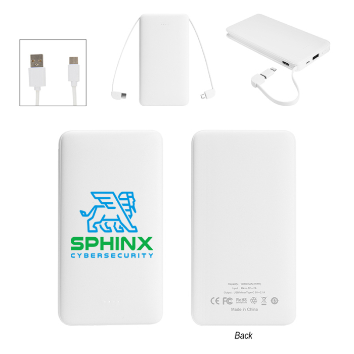 10,000 mAh Custom Multi-Cable Power Banks