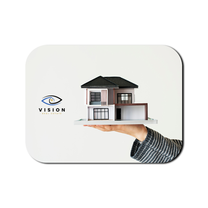 6x8 Inch Custom Imprinted Calendar Hard Surface Mouse Pads - 1/8 Inch Thickness