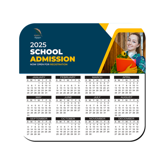 7.5x8 Inch Custom Printed Hard Surface Calendar Mouse Pads