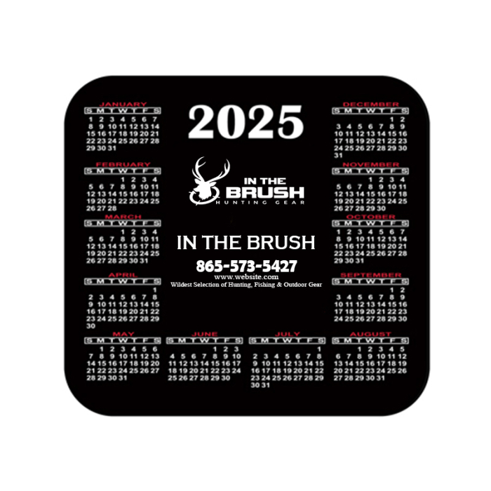 7.5x8 Inch Customized Hard Surface Calendar Mouse Pads