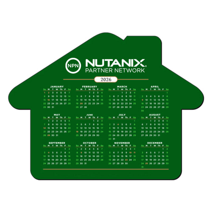 8x8 Inch Customized House Shape Hard Surface Calendar Mouse Pads - 1/8 Inch Thickness