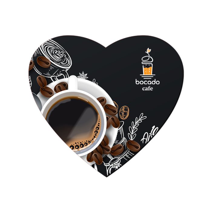 8x8 Inch Personalized Heart Shape Hard Surface Mouse Pads - 1/8 Inch Thickness