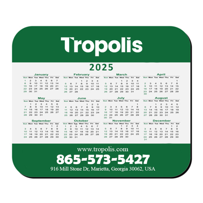 8x9.5 Inch Promotional Hard Surface Calendar Mouse Pads - 1/8 Inch Thickness