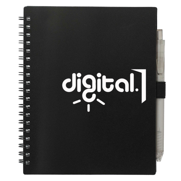 Custom 5.5x7 Inch FSC® Recycled Spiral Notebook with RPET Pens