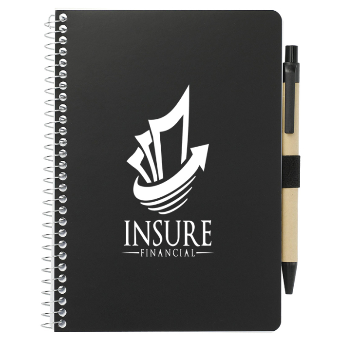 Custom 5x7 FSC® Mix Spiral Notebook with Pens