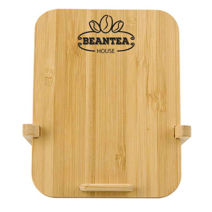Custom Bamboo 10W Wireless Chargers with Phone Holders