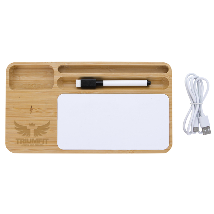 Custom Bamboo 10W Wireless Charging Bases with Dry Erase Boards