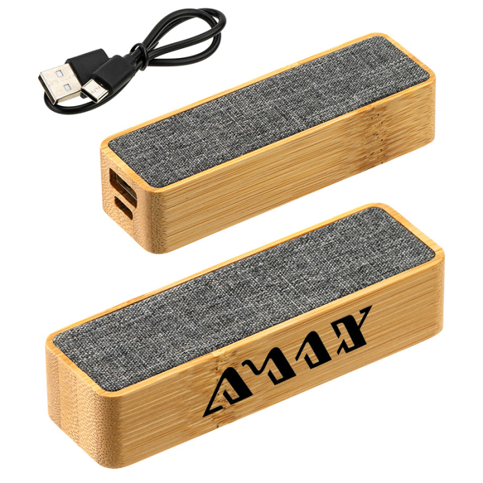 Custom FSC® Bamboo and RPET 2000 mAh Mini Power Banks 