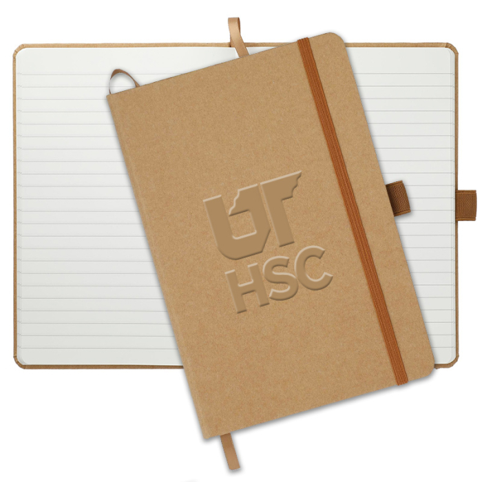 Custom Imprinted 5.5 x 8.5 Inch Washable Kraft Stone Bound Journals